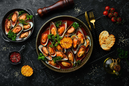 Sommermuscheln mit Gemüse