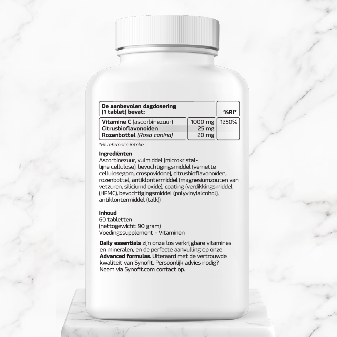 Vitamine C bioflavonoïden &amp; rozenbottel (1000mg) - 60 tabletten